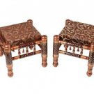 Walnut Finish stool,Bar Stool, Set Of Two Stools