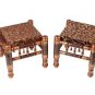 Walnut Finish stool,Bar Stool, Set Of Two Stools