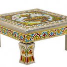 Meenakari Puja Bajot/ Chaurang/ Chowki (Hindu Pooja) - Subh Labh 15" X 15" X 5"