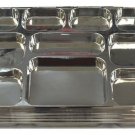 10 Compartments Silver Disposable Party Tray Thali Langar Plates 100 Pack