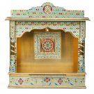 Puja Mandir - Wooden Hindu Temple  22" Meenakari Mandir - No Door