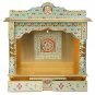 Puja Mandir - Wooden Hindu Temple  22" Meenakari Mandir - No Door
