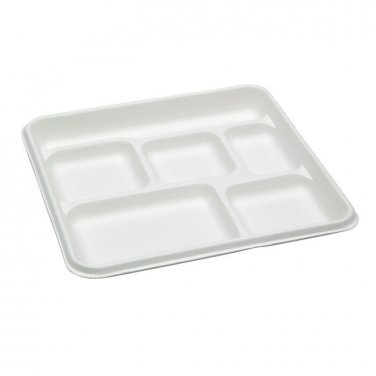 125 Biodegradable Compostable & Eco-Friendly Disposable Plates 10" 6 compartment