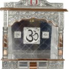 Puja Mandir - Wooden Hindu Temple  26" Oxidized  Silver Color Mandir with Steps