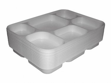 Disposable 6 compartments Party Tray Thali Plates - 50 Pack Desi Party Plates