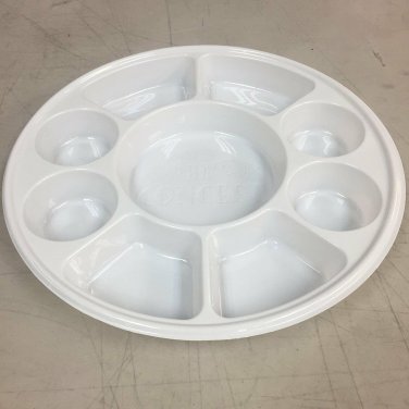 Disposable 9 compartments Round Party Pooja Langar Tray Thali Plates 50 Pack