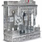 Puja Mandir - Wooden Hindu Temple 22" Panchmukh Mandir - Oxidized Silver Color
