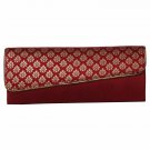 Handmade Womens Maroon Party Clutch Purse - Indian Desi Traditional Party Clutch
