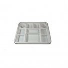 10 Compartments Round Disposable Party Tray Thali Indian Langa Plates - 25 Pack