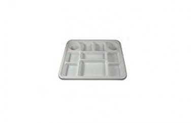 10 Compartments Round Disposable Party Tray Thali Indian Langa Plates - 25 Pack