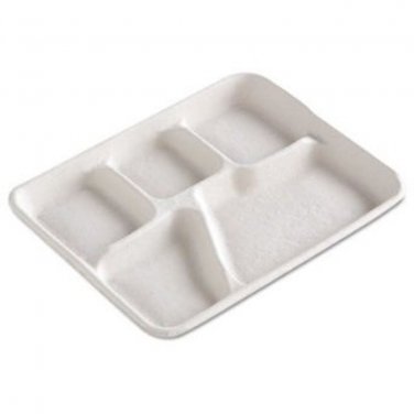 Disposable 5 compartments Dinner Party Plates Tray Indian Langar Thali 100 Pack
