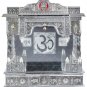 Puja Mandir - Wooden Hindu Temple 25" Panchmukh Mandir - Oxidized Silver Color
