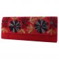 Handmade Womens Red Floral Clutch Purse - Indian Desi Traditional Party Clutch