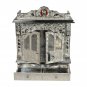 Pooja Mandir - Wooden Puja Home Temple 25" Pure Silver Color Mandir with Doors
