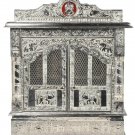 Pooja Mandir - Home Wooden Puja Temple  - 22" Pure Silver Color with Doors