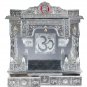 Pooja Mandir - Wooden Puja Temple 22" Panchmukh Mandir - Oxidized Silver Color