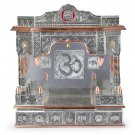 Pooja Mandir - Wooden Puja Temple 25" Panchmukh Mandir  -Copper Oxidized