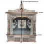 Pooja Mandir - Wooden Home Puja Temple 25" Oxidized Silver Color Mandir No Door