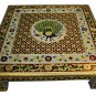 Puja Bajot Wooden Small Chowki Table Meenakari Peacock - 18" Pooja Bajot table