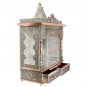 Pooja Mandir - Wooden Puja Home Temple 22" Oxidized Silver Color Mandir No Door
