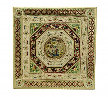 Peacock Premium Quality Indian Puja Bajot-Table-Chowki-Medium 15"  Pooja Bajot