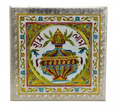 Subh Labh Pooja Bajot table Indian Puja Bajot-Table-Chowki-Large 18" Pooja Bajot
