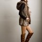 Leopard Faux Fur Sleeveless Hood Jacket