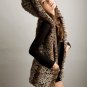 Leopard Faux Fur Sleeveless Hood Jacket