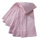 Cable Knit Pastel Pink Baby Blanket