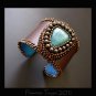 PDF Tutorial - Bead embroidered Brown & Turquoise Leather Cuff - Instructions ONLY