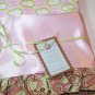 Satin Baby Blanket Luxe Pink Satin and Nicey Jane Design with Paisley Ruffle 36 x 36