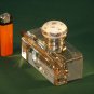 Antique Glass Crystal Writing / Silver Gilt & Enamelled Desk Set & inkwell.