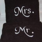 Black monogrammed towels