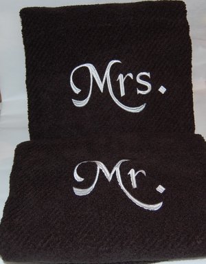 Black monogrammed towels