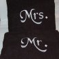 Black monogrammed towels