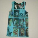 NWOT Fashion Trends Faces tank top Very Cute Blue