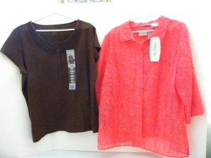 NWT 2 pc Lot White Stag Women Plus Tops