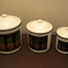 Enamelware Pinapple Canister 3 pc Set distressed look
