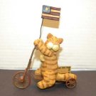New Americana Primitive cat on scooter Blossom Bucket