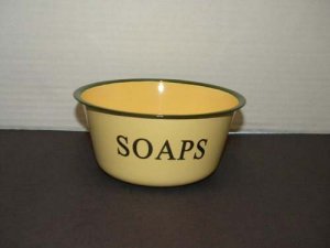 New Enamelware Soaps Bowl - cream