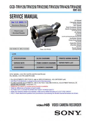 SONY CCD-TRV128 CCD-TRV228 CCD-TRV228E CCD-TRV328 CCD-TRV428 CCD-TRV428E SERVICE REPAIR MANUAL