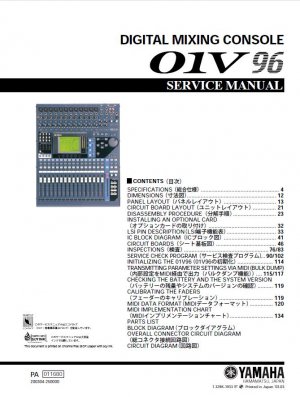 YAMAHA MIXING CONSOLE 01V96 01V 96 O1V96 SERVICE REPAIR MANUAL