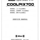 NIKON COOLPIX 700 DIGITAL CAMERA SERVICE REPAIR MANUAL