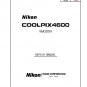 NIKON COOLPIX 4600 DIGITAL CAMERA SERVICE REPAIR MANUAL