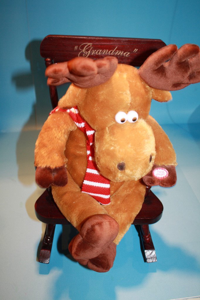 dj reindeer animated plush