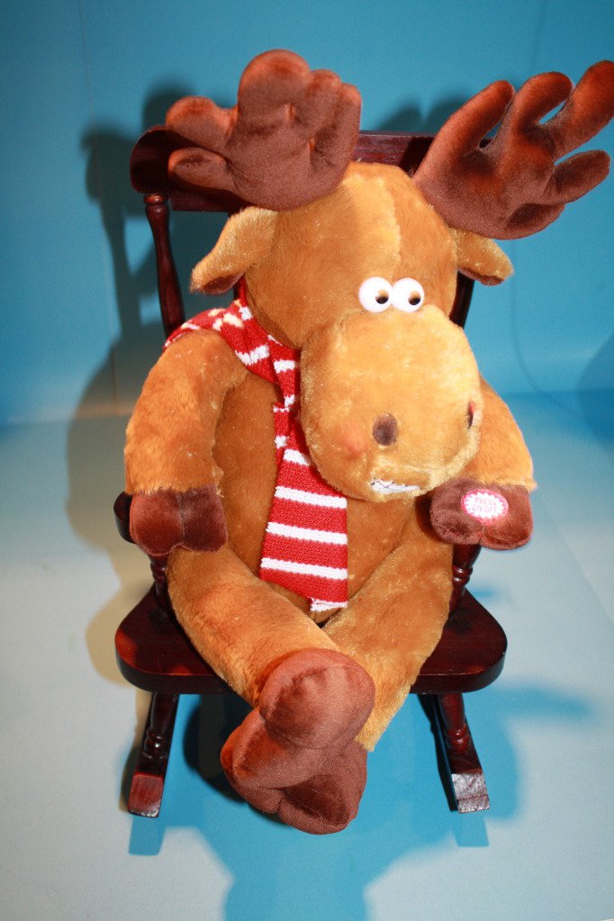 dj reindeer animated plush