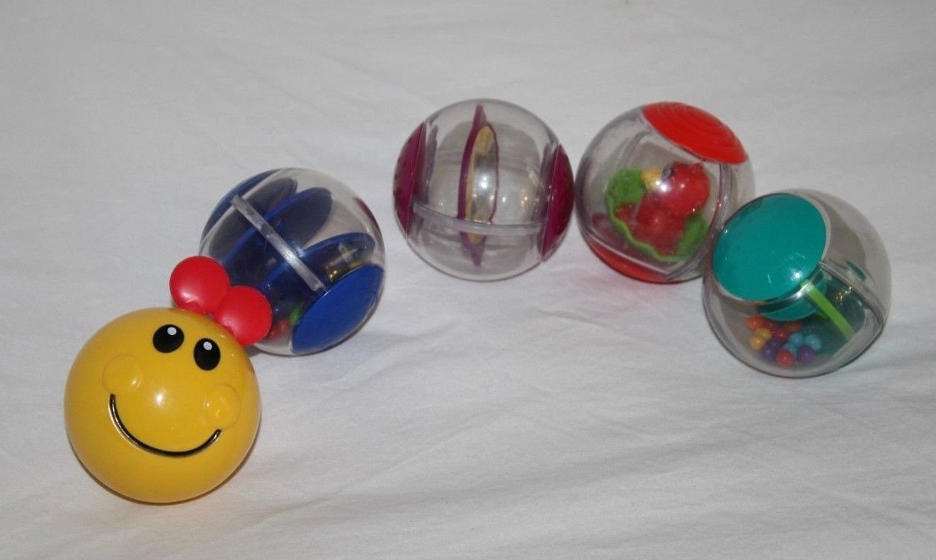 5 Baby Einstein Roller-Pillar Activity Balls NO LIGHTS & RATTLE Plastic ...