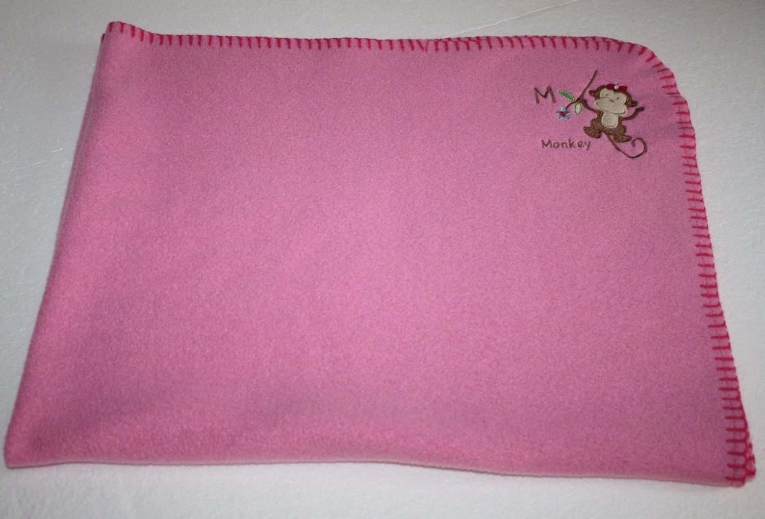 Garanimals Pink Fleece Baby Blanket M is for MONKEY Security Lovey