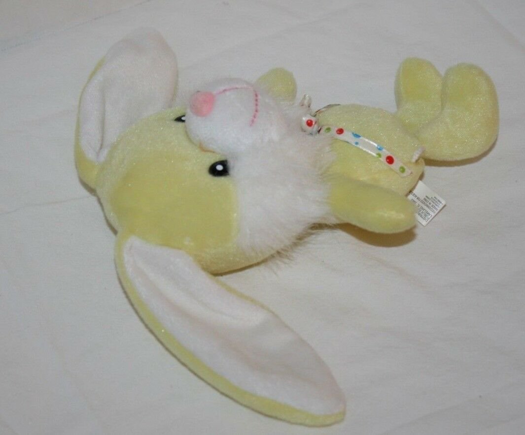 PUBLIX EASTER BUNNY RABBIT 8" Stuffed Animal Plush Yellow Polka Dot Bow
