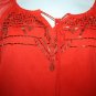 Jessica Simpson Misses MEDIUM Georgette Red Beaded Blouson Sheer Cocktail Dress